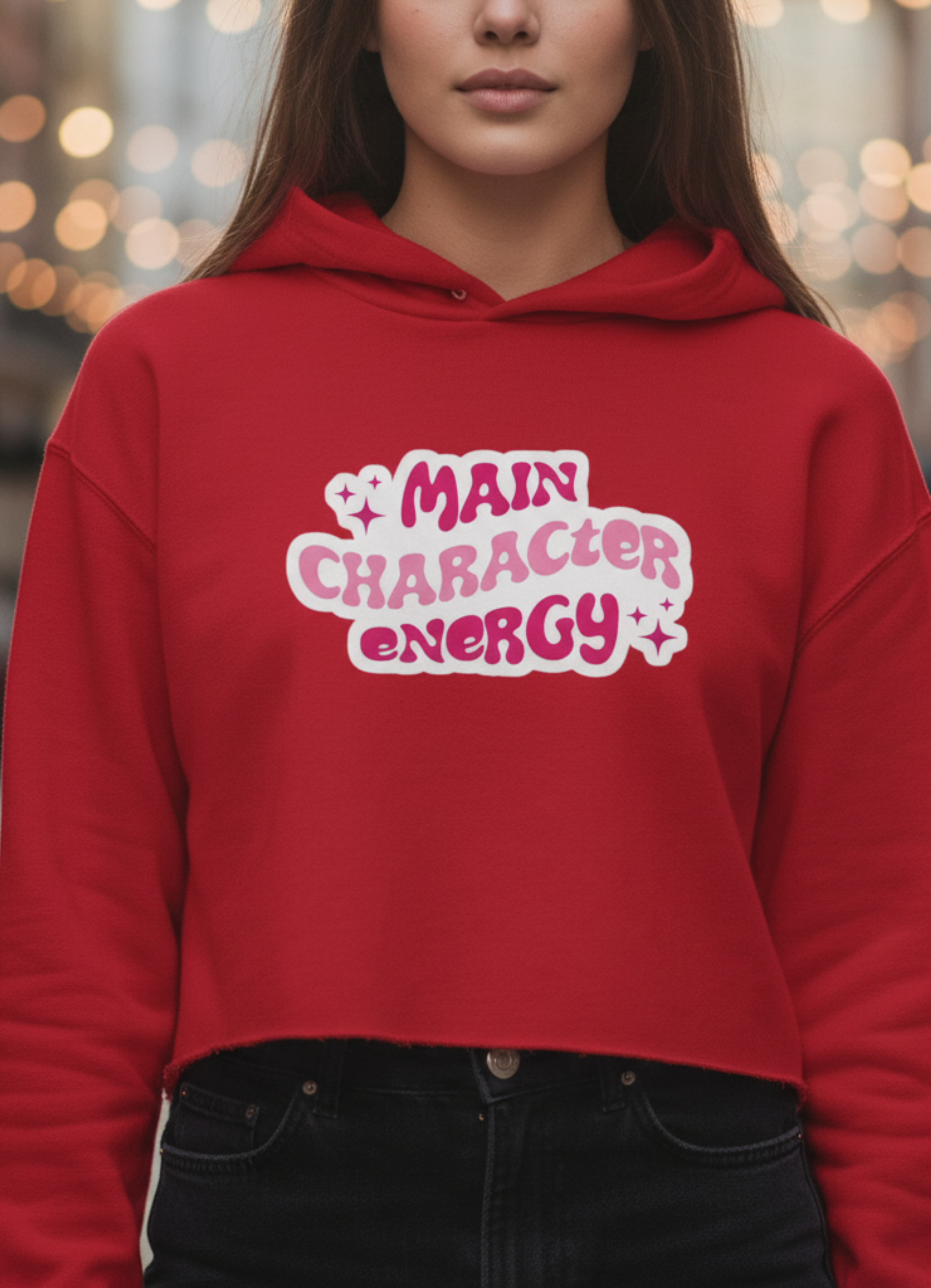 Main Character Energy Crop Hoodie