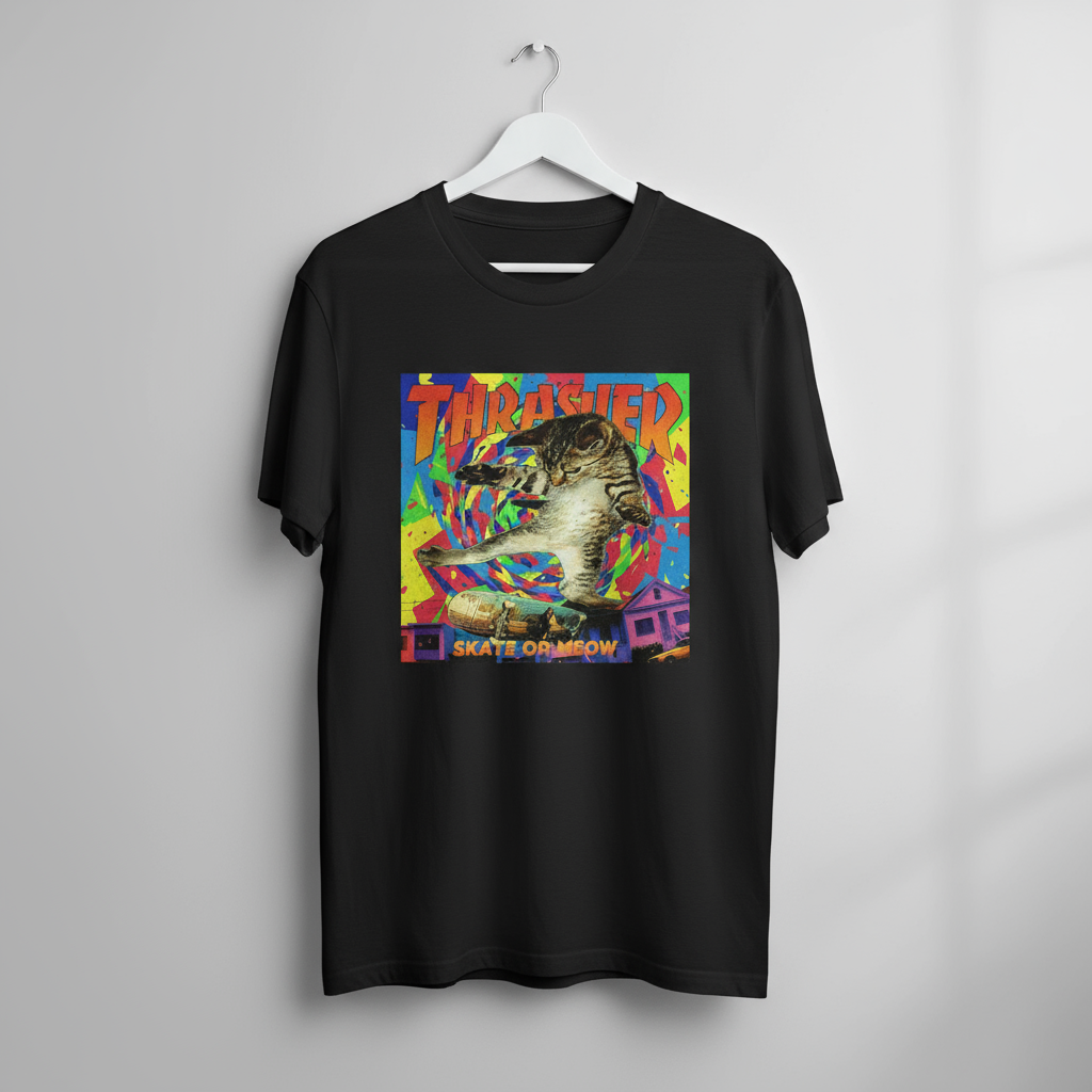 Skate Or Meow Regular Tee | Unisex