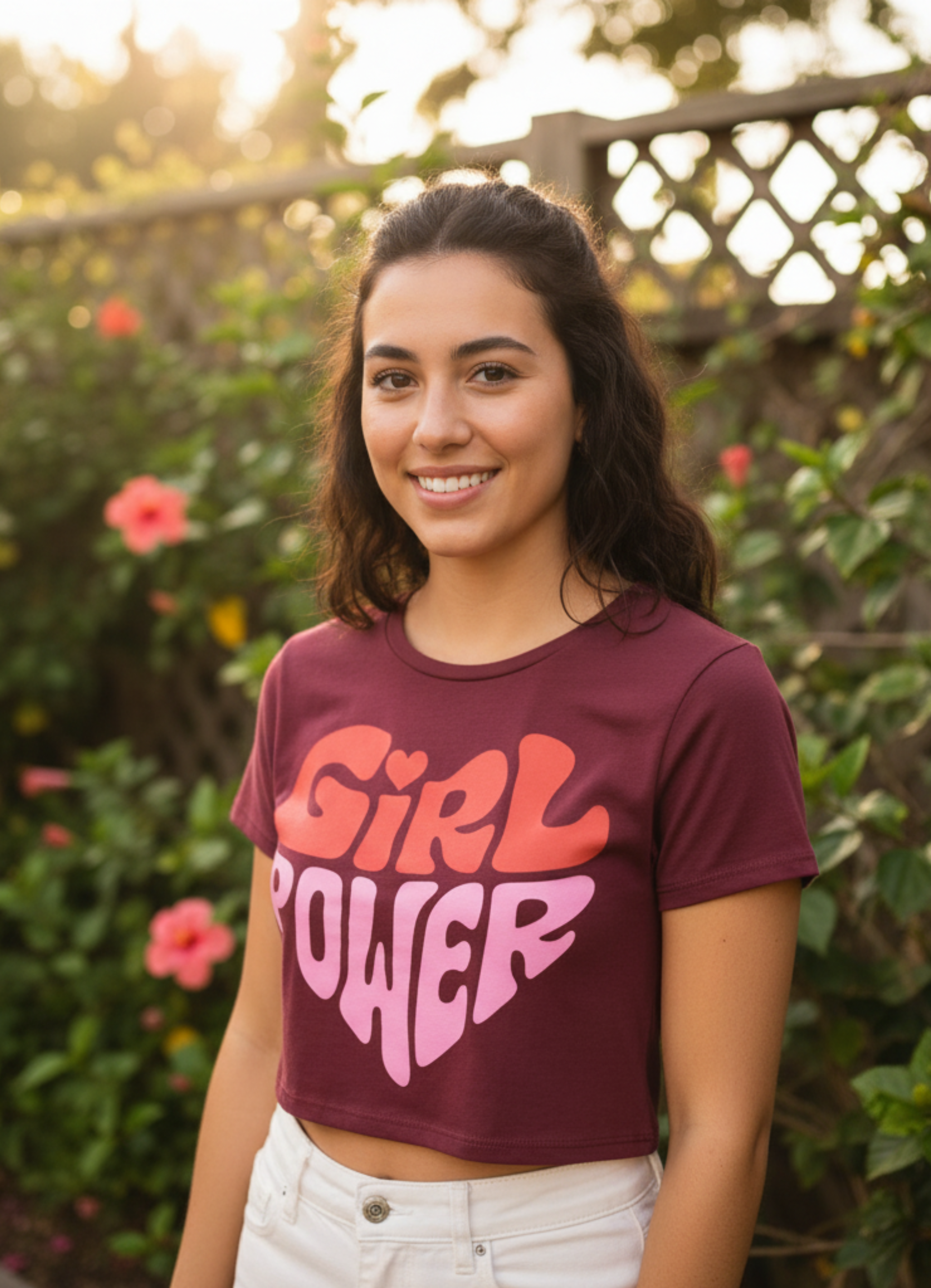 Girl Power With Heart Crop Top