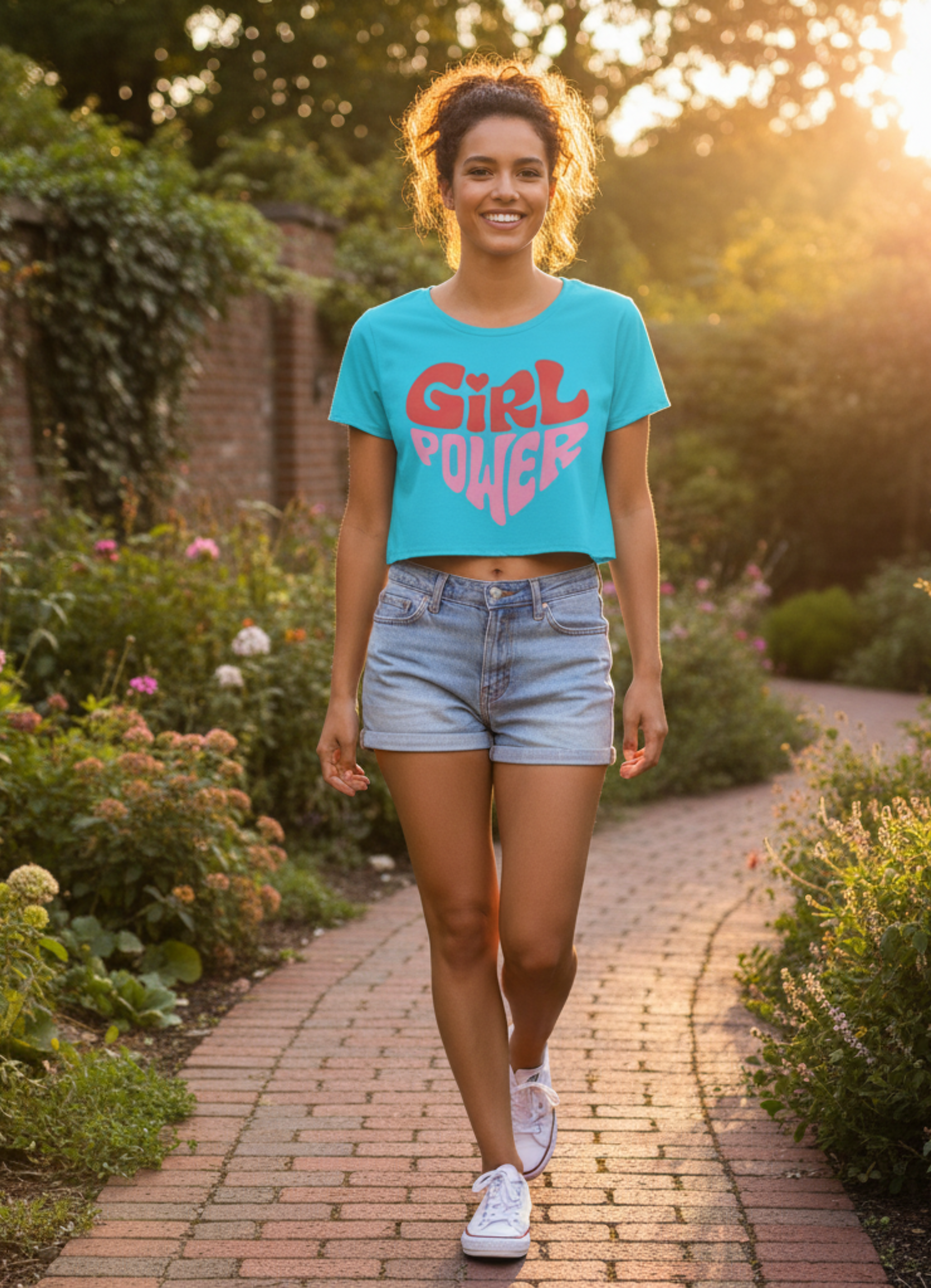 Girl Power With Heart Crop Top