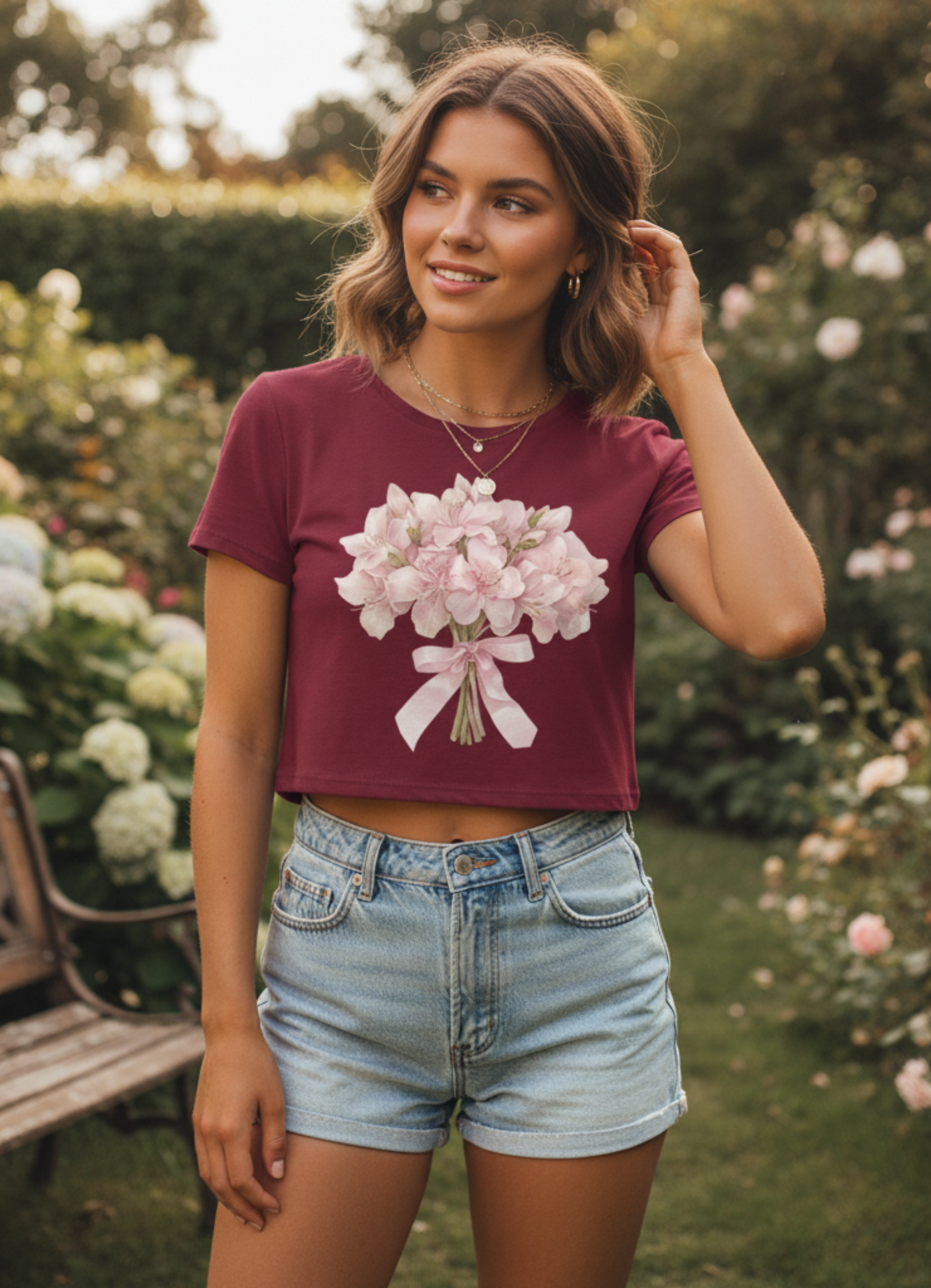 Pink Bouquet Crop Top
