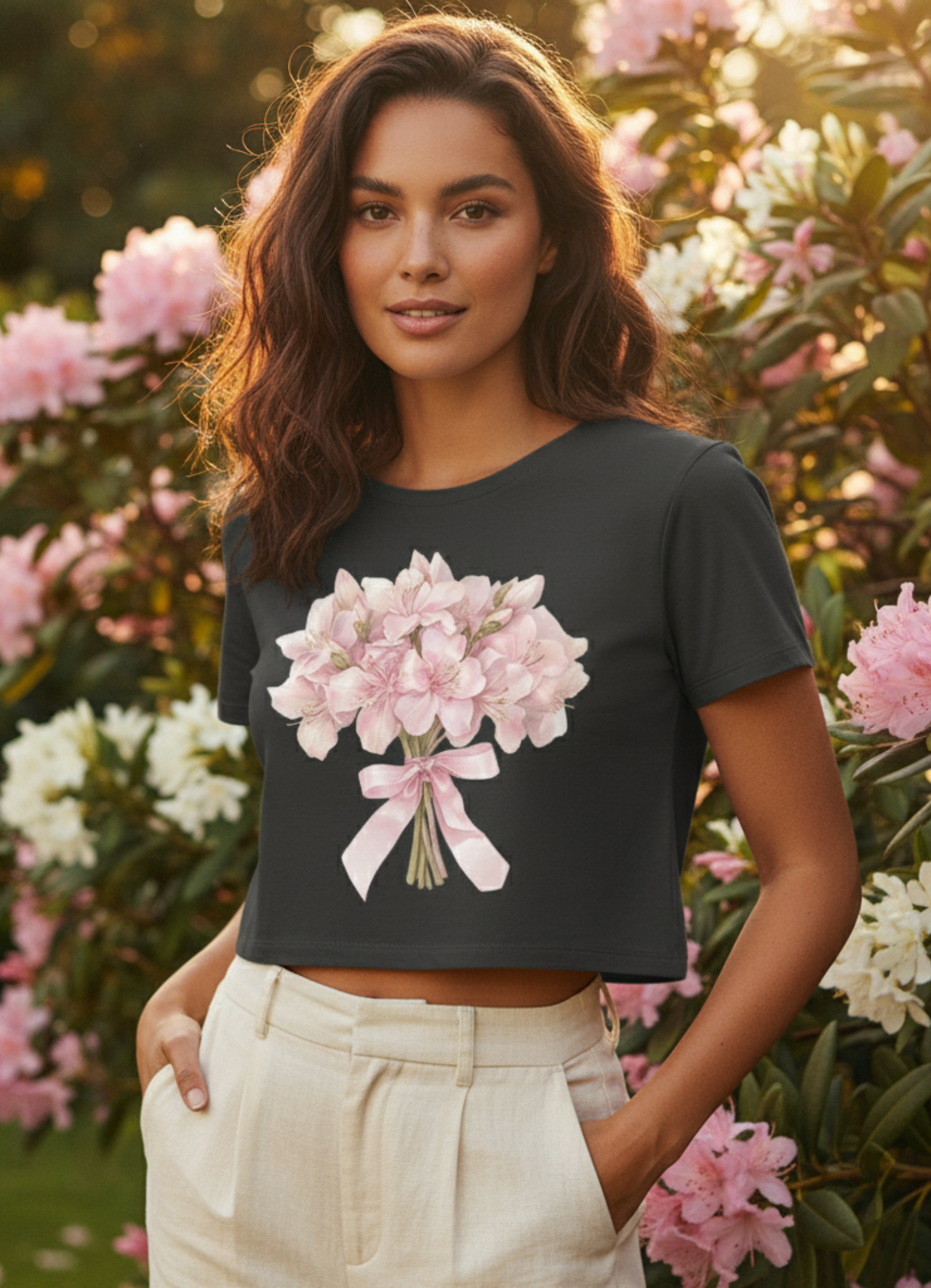 Pink Bouquet Crop Top